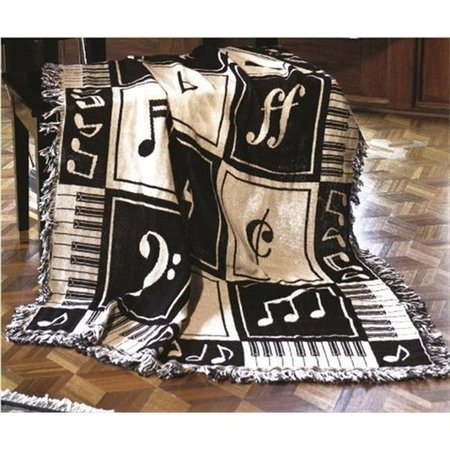 MANUAL WOODWORKERS & WEAVERS Manual Woodworkers and Weavers A2KEYP Keynote 2 Layer Throw Blanket Fashionable Jacquard Woven 46 X 60 in. A2KEYP